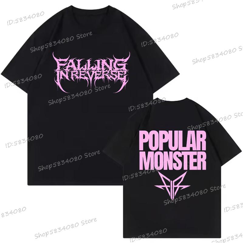 Falling In Reverse Tshirts for Unisex Streetwear Rock Band Fashion Summer Clothes Trendy Unisex Clothing Falling In Reverse Tees Tops