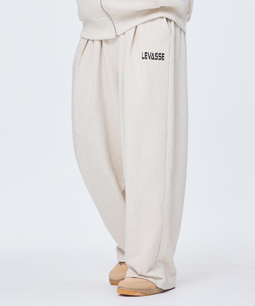 Leubase Old School Double-Pleated Wide Terry Pants_Oatmeal