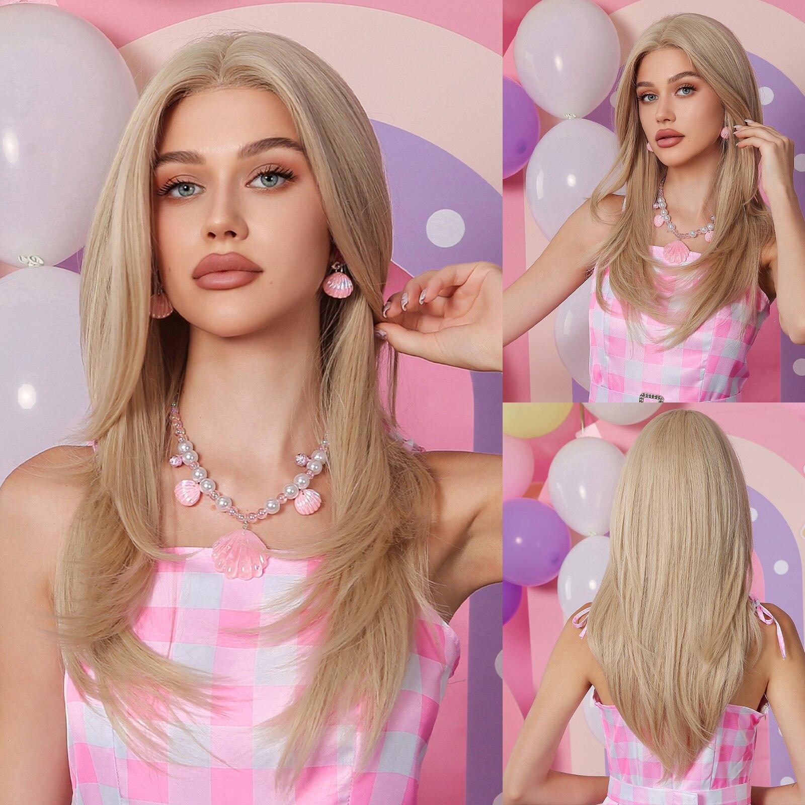 

Длинные прямые волосы, кружевные парики, черный с коричневыми бликами, синтетический парик для женщин, афро, на каждый день, натуральное термостойкое волокно