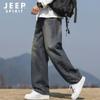 JEEP SPIRIT Men's Retro Loose Straight Leg Jeans
