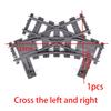 MOC City Train Rail Crossing Flexible Tracks Forked Straight Curved Rails Switch Construction Brick Bricks Creative DIY Playthings