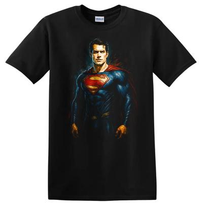 Superman T Shirt Classic Hero Portrait Graphic Tee Vintage Comic Style