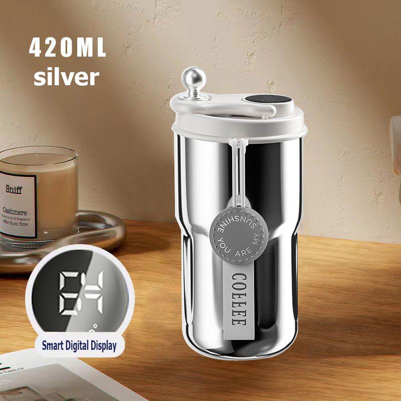 420ml Thermos Coffee Mug 316 Stainless Steel Smart Digital Temperature Display Vacuum Insulated Cup Water Bottle Hot and Cold