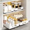 1pc Pull Out Organiser, Under Sink Shelf, Storage Cabinet, Kitchen Spice Rack, Slide Out Snack Organiser, Bathroom Vanity Basket