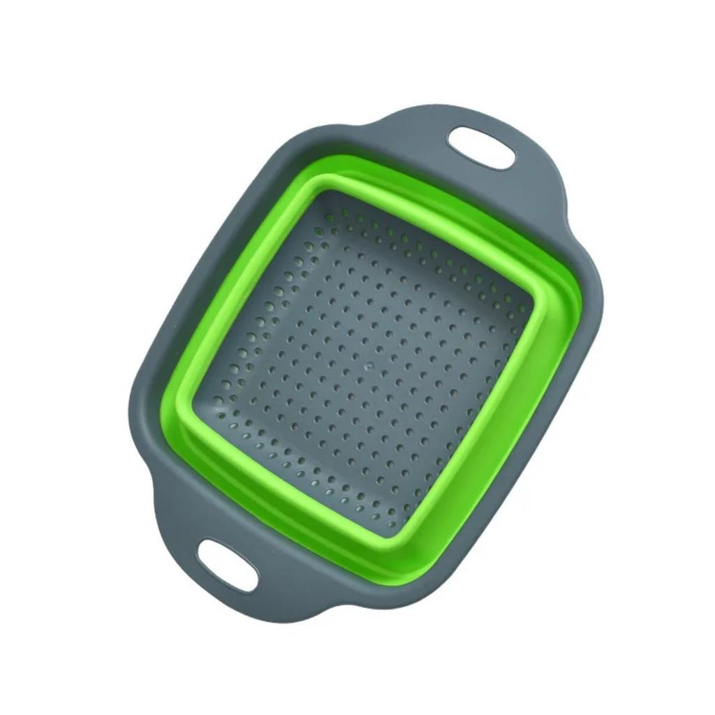 HOMZY Round Square Foldable Silicone Colander Fruit Vegetable Washing Basket Strainer Collapsible Drainer Handle Kitchen Tools