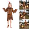 5Pcs Kids Ethnic Encouraged Play Ensemble Outfit With Detailed Traditional Patterns And Soft Fabric Tops Skirts