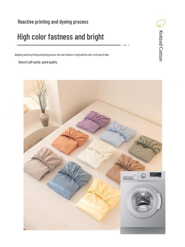 2025 Washed Flannel Solid Color Fitted Sheet: Non-Slip All-Inclusive Mattress Protector Bedspread
