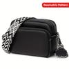 Elegante Borsa a Tracolla da Donna, Borsa a Messaggero in Pelle, Borsa a Spalla Versatile con Tracolla Regolabile a Fantasia Geometrica