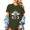 Women's Casual Short Sleeve T Shirt Crew Neck Loose Fit Printed Letter Graphic Tee Top for Everyday Wear