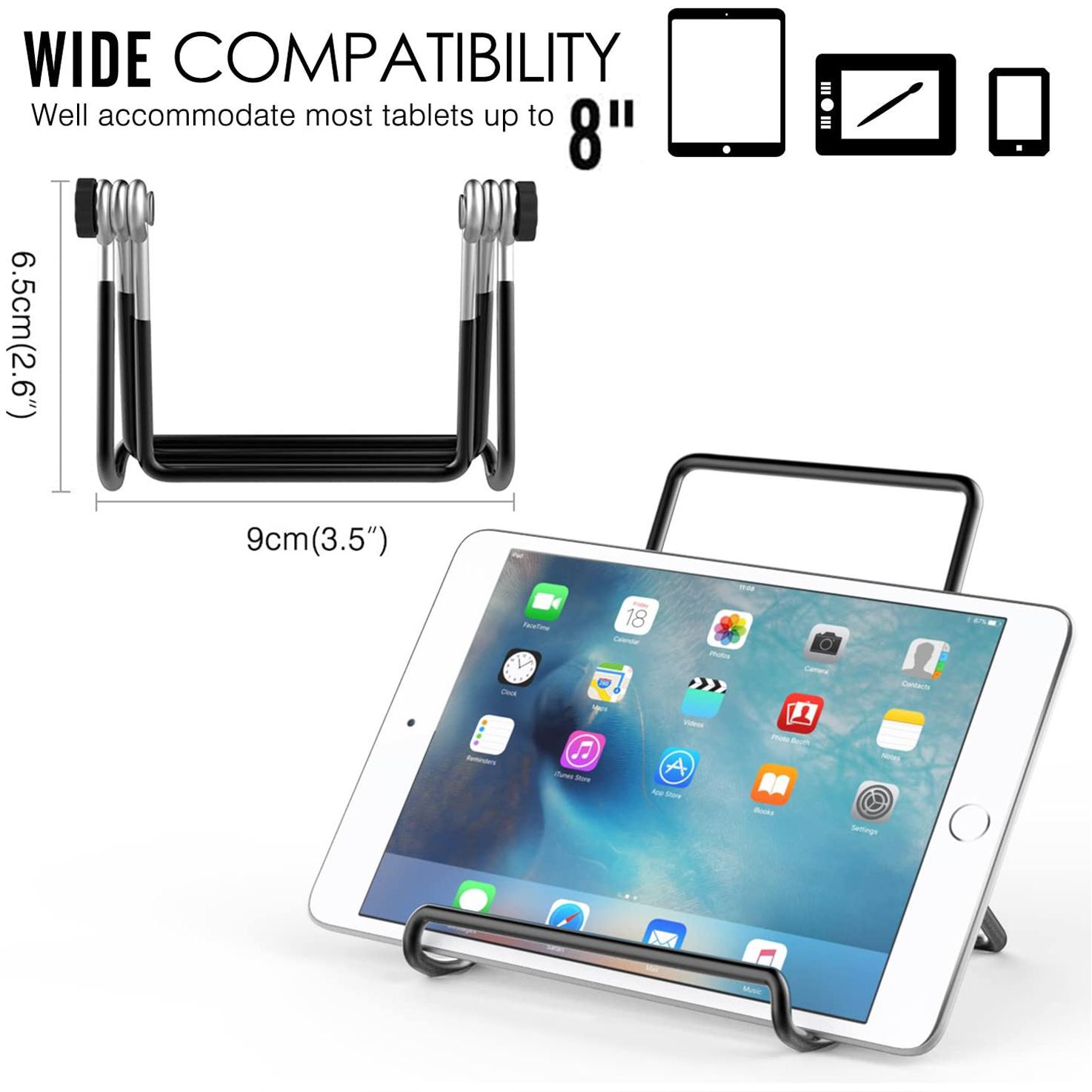 

Регулируемая подставка для планшета, универсальный многоугольный нескользящий металлический держатель для телефона, подставка для планшетного ПК с диагональю 7–12,9 дюйма, коврик