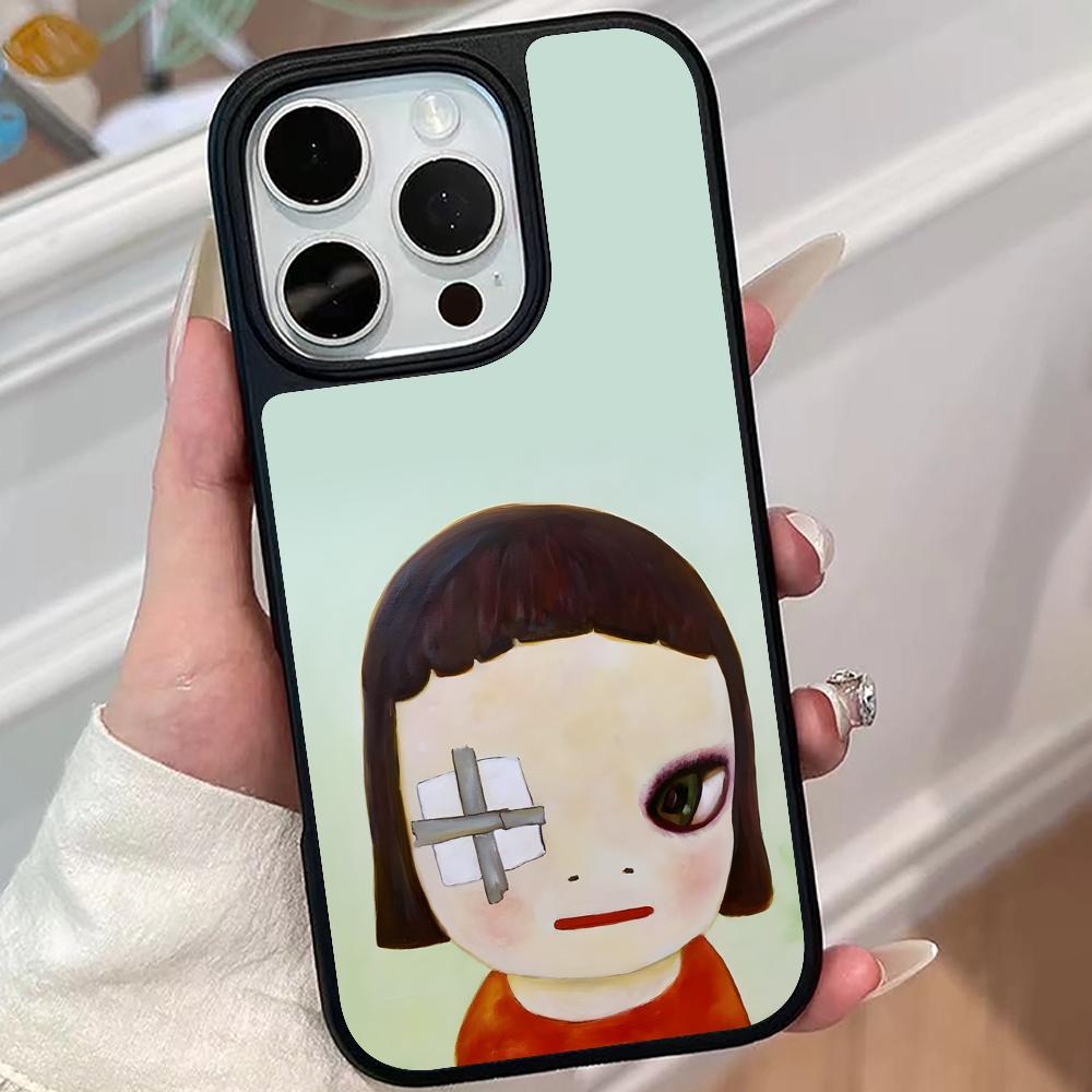 Anime Yoshitomo Nara Phone Case for iPhone 17 16 15 14 13 12 11 Air Pro Max Plus Matte Surface Colorful Cover Luxury Cellphones