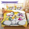 Diddl Pattern Bedding,Quilt Set Quilt Cover Pillowcase Home Birthday Gift (1 * Duvet Cover + 2 * Pillowcase, Without Core)