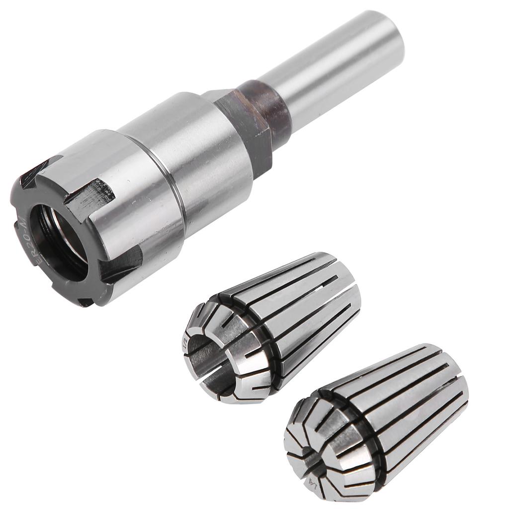 3Pcs Collet Chuck Milling Cutter (6.5mm+13mm) + Extension Rod 12 Shank CNC Lathe Tool