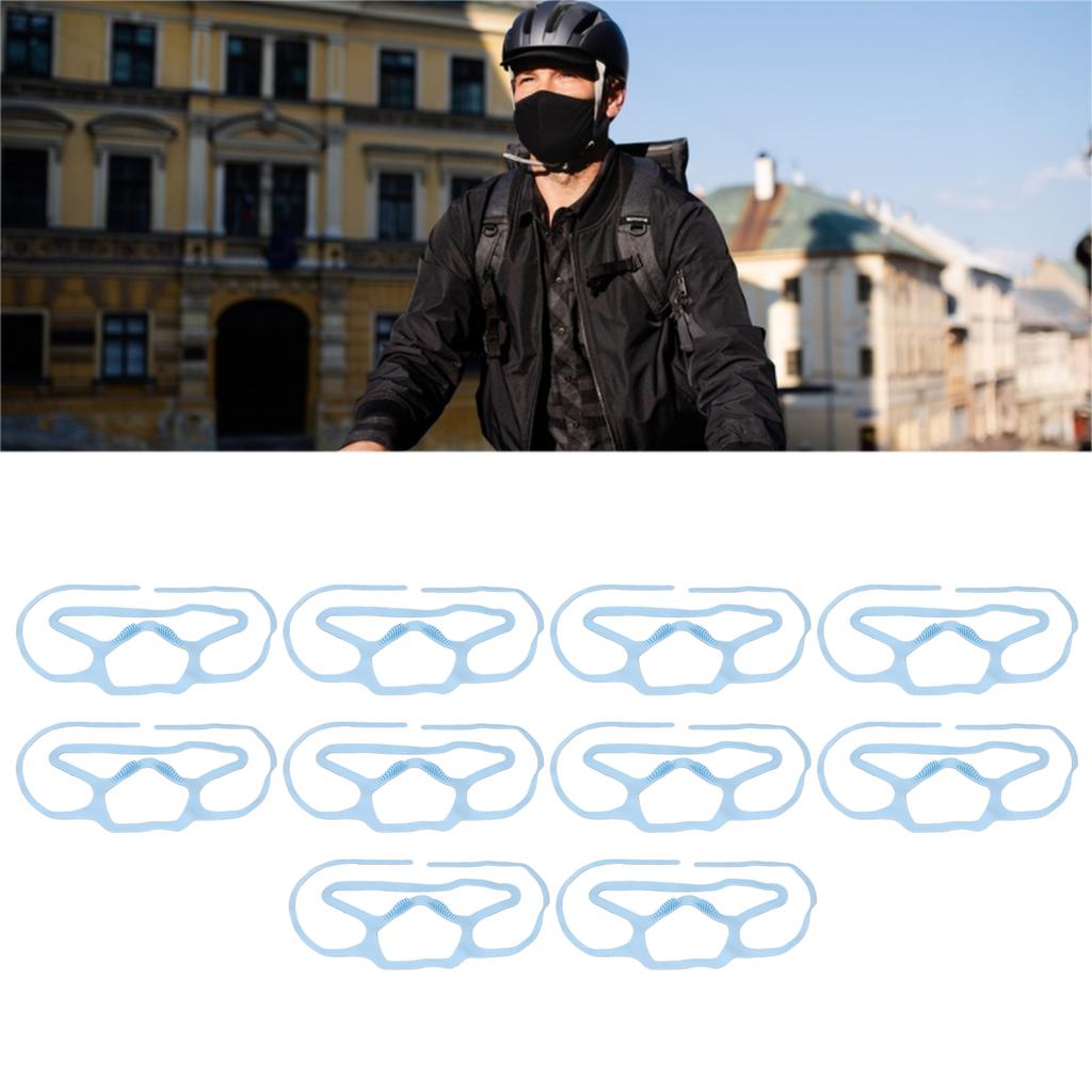 10Pcs Mask Brace Antifog Food Grade Silicone Freely Foldable Reusable Mask Support Frame for Outdoor   School