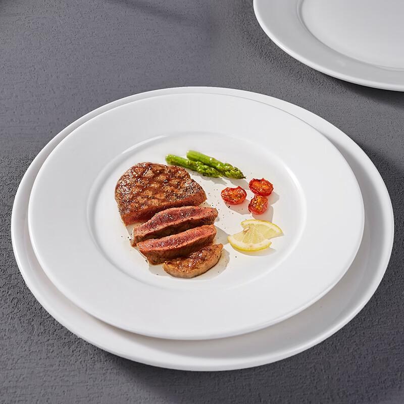 Pure White Ceramic Round Dinner Plate Set