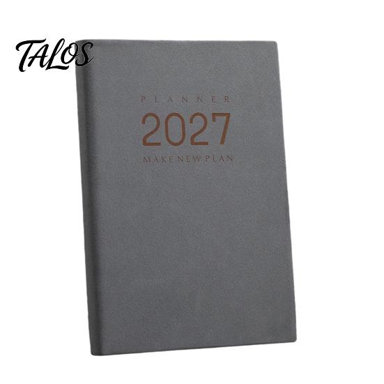 Academic Task Planner 2027 Daily Monthly Agenda, Vintage Sheepskin Texture Cover, Professional Business Journal Thick Paper Book for Office