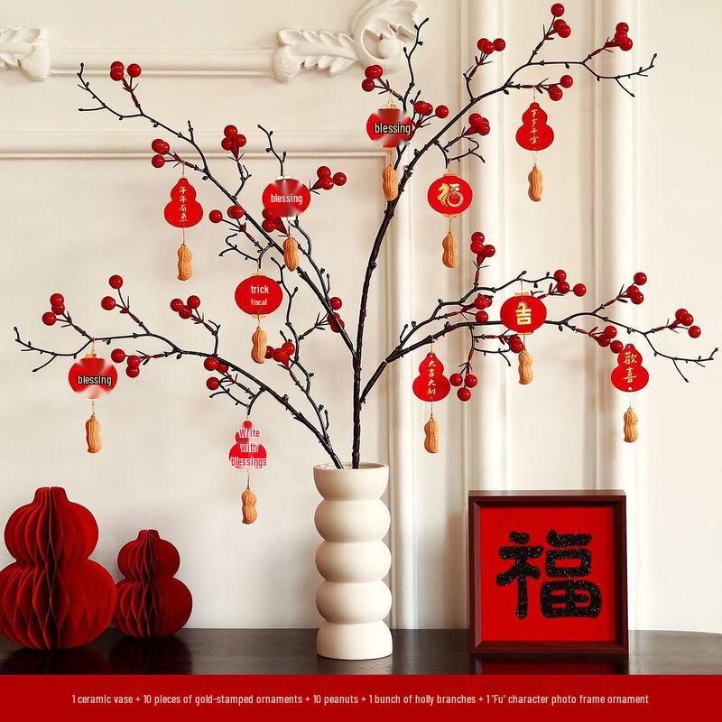 Handun New Year Ceramic & Floral Decor Set