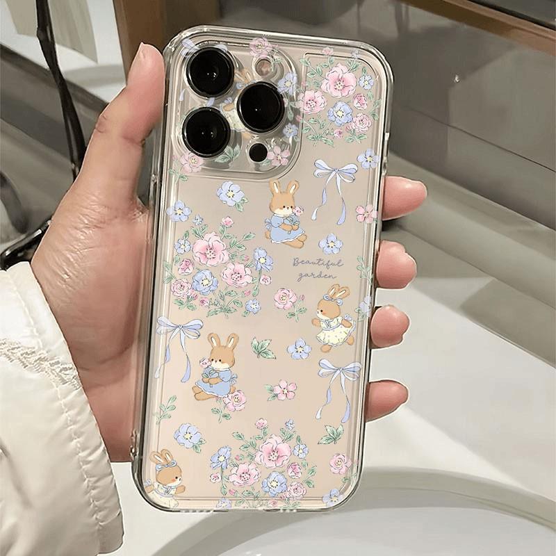 Broken Flower Rabbit Is Suitable for Apple 17ProMax Mobile Phone Case, the New Advanced Sense Cartoon Is Anti-drop.