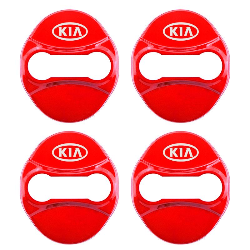 4 Stück 3 Typen Für Kia Rio Ceed Sportage Cerato Soul Autotür-Schlossabdeckung Aufkleber Metall-Emblem Abziehbild Auto-Tür-Styling