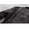 Chinese Size Motorcycle Cowhide Genuine Leather Jacket Men Slim Stone Milled Retro Jacket Calfskin Coat Men Moto Biker Riding Clothes
