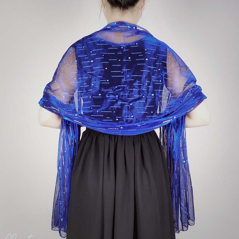 Fashion Gold Silver Thread  Long Shiny Sunscreen Shawl Female Transparent Yarn Wedding Bridesmaid Party Evening Dress Scarf R57
