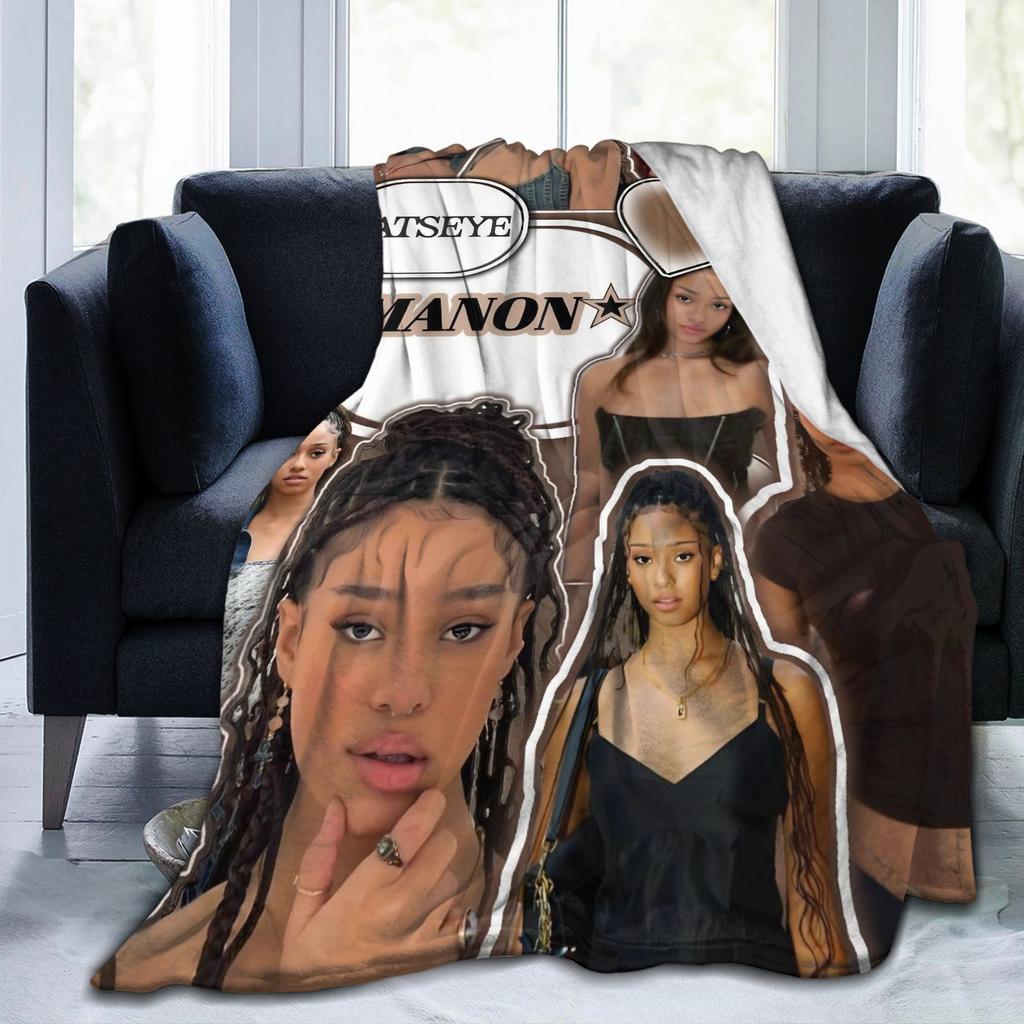Manon Katseye Kpop Blanket Fleece All Season Portable Soft Throw Blankets for Home Bedroom Bedspread