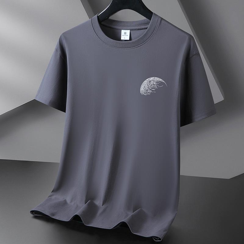 Jednoduchý styl 10 barev Tričko z čisté bavlny Pánské tričko s kulatým výstřihem Krátký rukáv Volný Tričko Velká velikost S-6XL