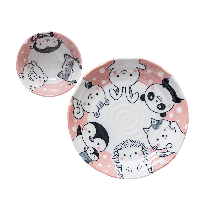 Японская подглазурная столовая посуда Мино-яки 2-piece Bowls & Plates Set