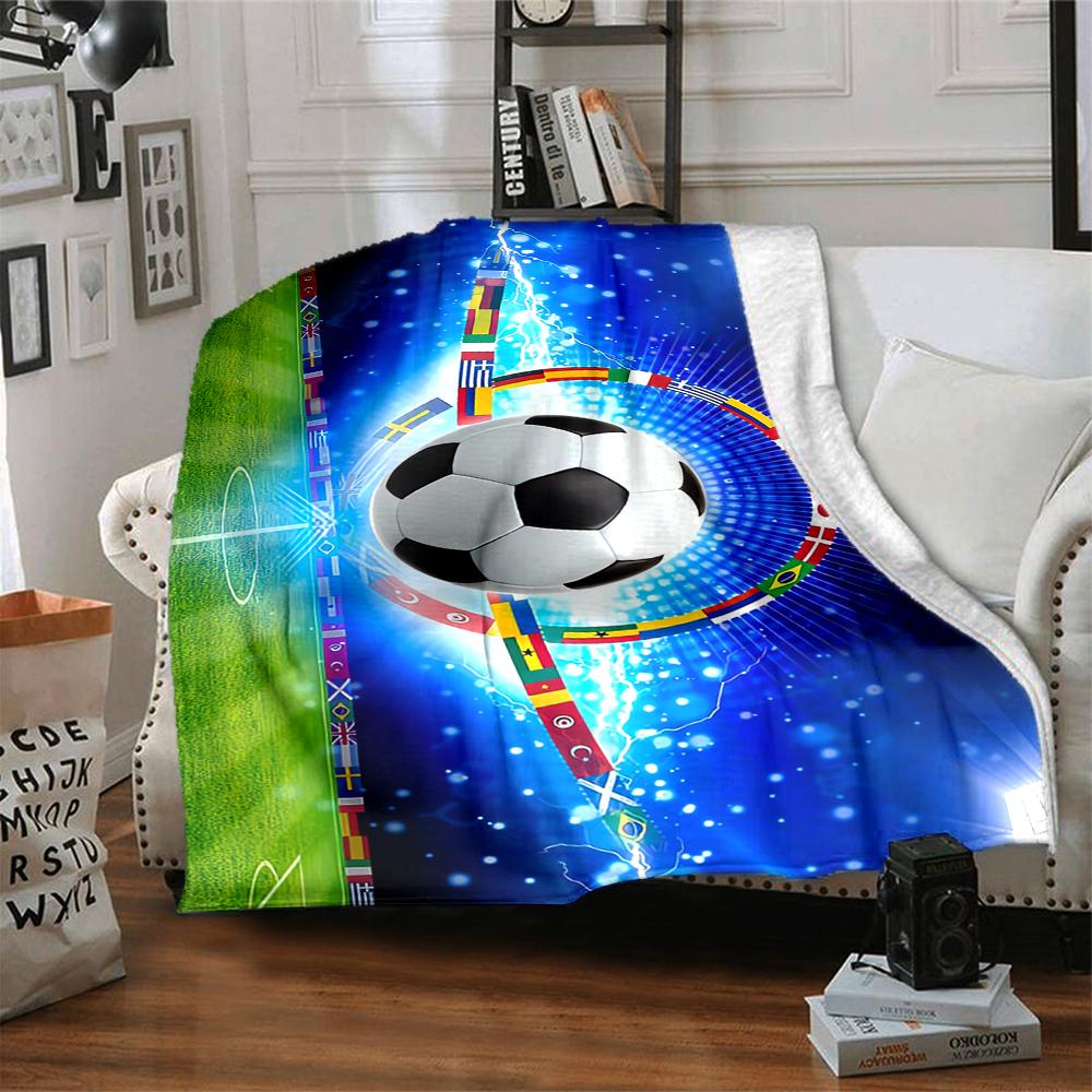 1Pc Global Football Celebration Blanket Soft And Comfortable Casual Warm Camping Travel Christmas Halloween Xmas Gift M928553