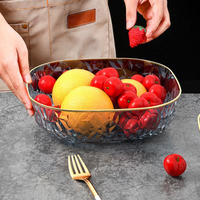 Obstteller, durchscheinend, Rautenstruktur, leichter Luxus, Obstteller mit großer Kapazität, vielseitiger, eleganter Organizer für die Arbeitsplatte