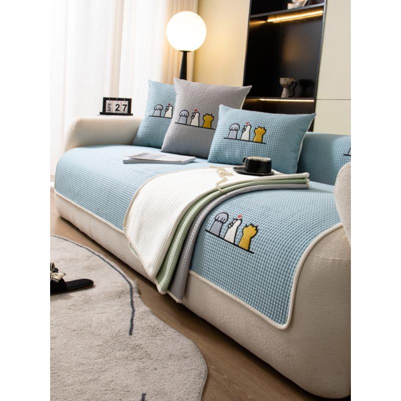 

Летняя крутая ткань для диванной подушки, полностью покрытая милым мультяшным чехлом для дивана, ткань против царапин, многофункциональный коврик для ванной 70*70cm