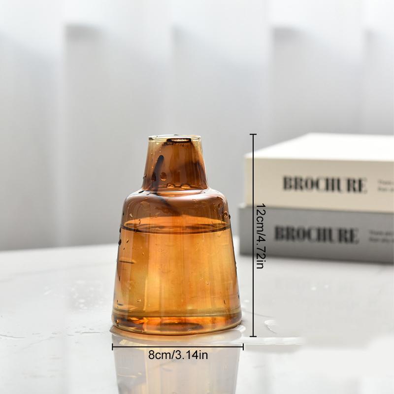 Glass Flower Arrangement Brown Multiple Styles Desktop Ornaments DIY Home Art Decorations