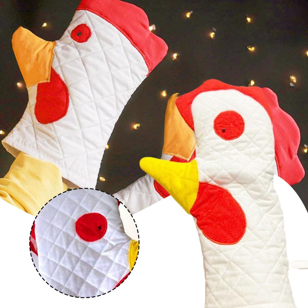 

Rooster Trim Oven Mitts Thicked Practical Kitchen Gloves For Kitchen CHINA
