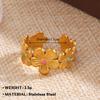 Stainless Steel Geometric Flower Color Ring Female,Fashionable, Trendy, Personalized, Hip-hop, Oil Drop Ring Accessories, Gifts