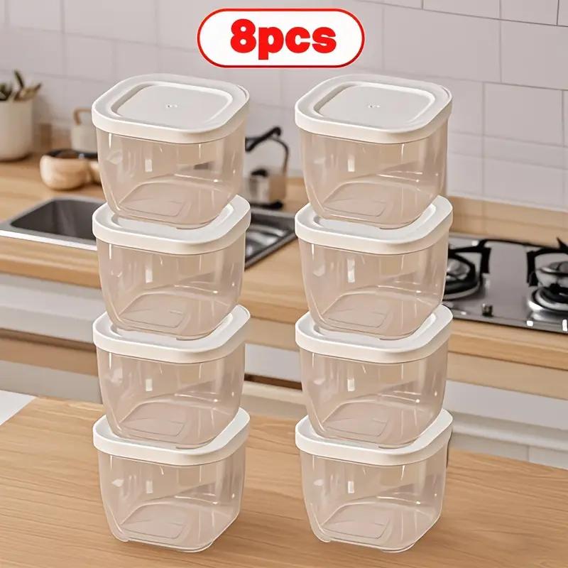 8pcs Leak-Proof Stackable Airtight Spice Containers with Lids Food Grade PP Material Storage Boxes Detachable Spice Onion Jars