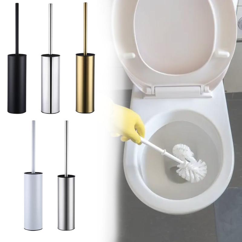 Toilet Brush Holder Brushed Nickel Stainles Steel Round Freestanding Bowl Toilet