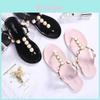 Exquisite Women Pearl Flat Beach Flip-flops Slippers For Summer Comfort And Style