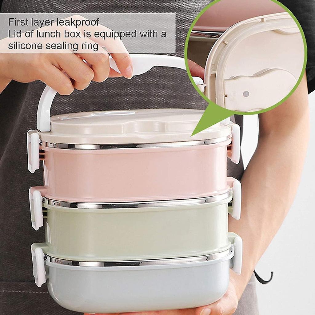 Thermal Bento Lunch Box With Stainless Steel Thermal Insulation, 1-3 Layers Of Food Containers For Kids Adult Student Children Pack Food Suitable For