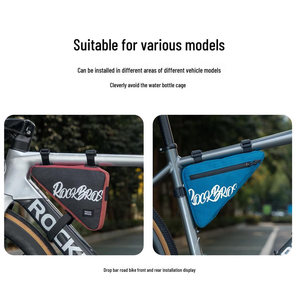 RockBros Triangle Bicycle Top Tube and Saddle Tool Bag for Mountain & Road Bikes