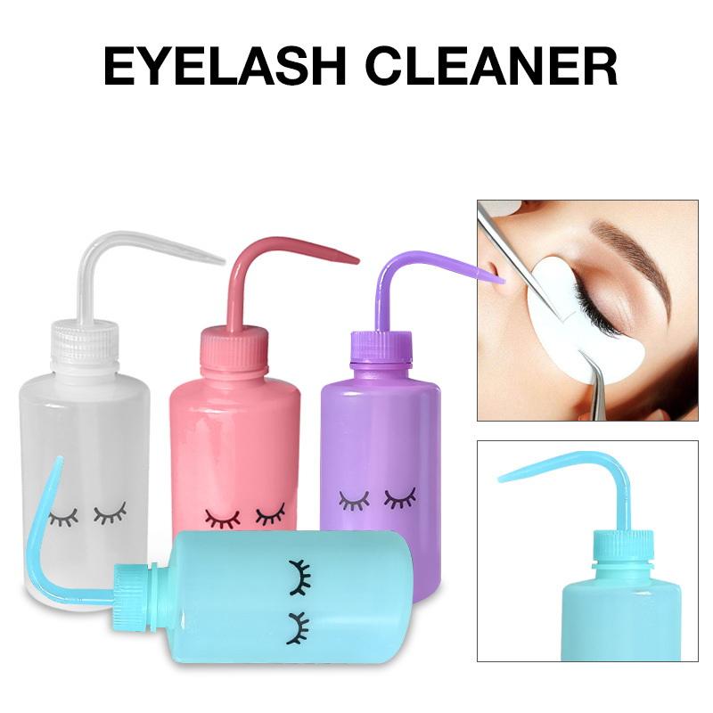 250Ml Empty Diamond Eyelash Clean Washing Bottle Curved Spout Blow Wash Makeup Remover Bottle Eyelash Removal Cleaning Tool