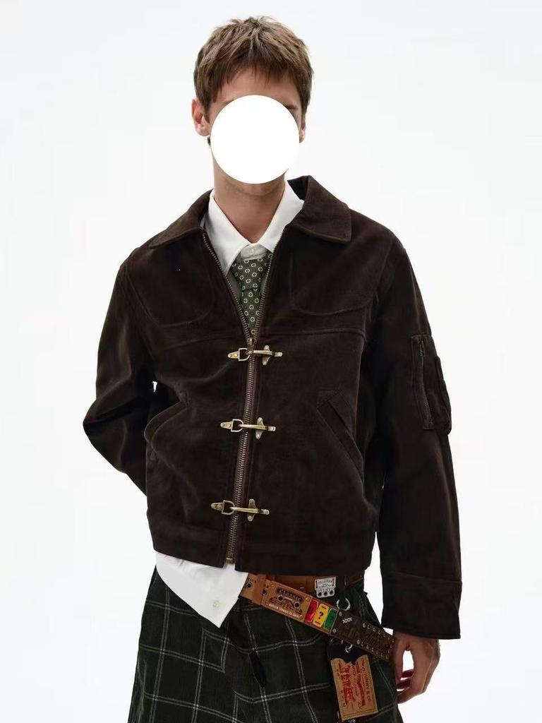 Men's 2025 Autumn Retro Cropped Jacket - High-End, Clean Fit, Streetwear Style