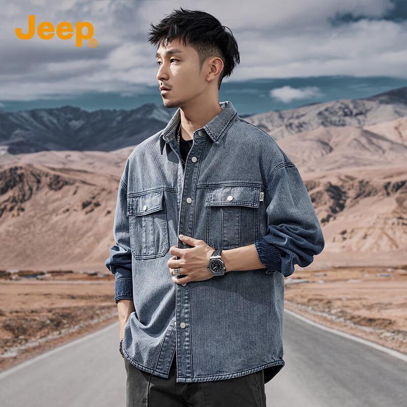Jeep Men's Classic Loose Fit Denim Jacket