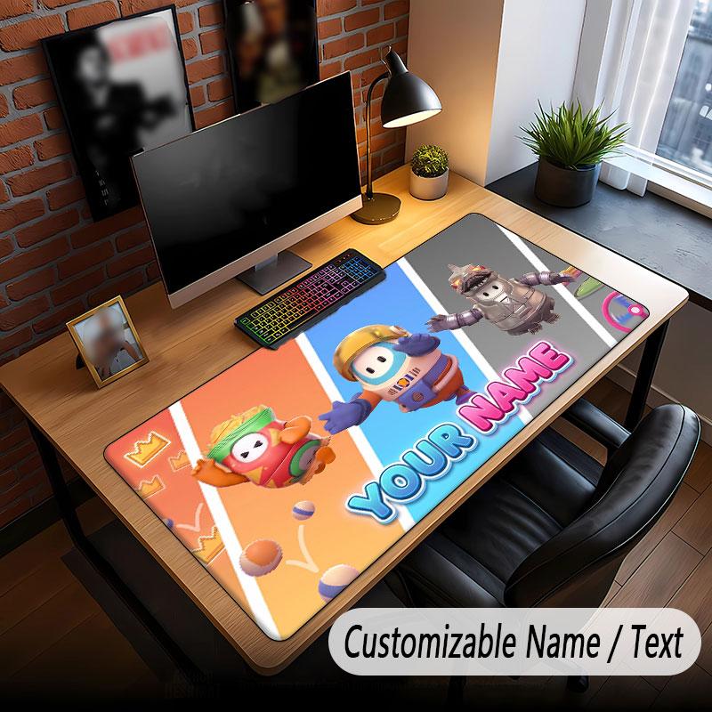 Custom Name Text Big Mouse Pad,Fall Guys Soft Non Slip Extended Desk Mat For Home Office