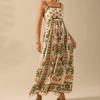 Printed Dress 2025 European and American Summer New Vacation Foreign Trade Women clothes Flowers Print Sling Dress