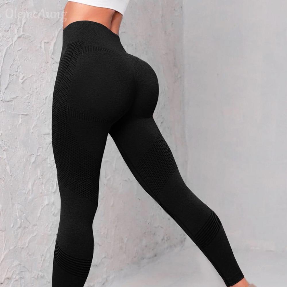 

Женские плотные брюки с принтом на бедрах, спортивные штаны для йоги, леггинсы S чёрный