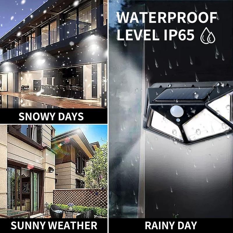 Solar Light Outdoor 100 LED Solar Lights with Motion Sensor 3000LM Waterproof IP65 Solar Powered Wall Light for Garden Yard Path