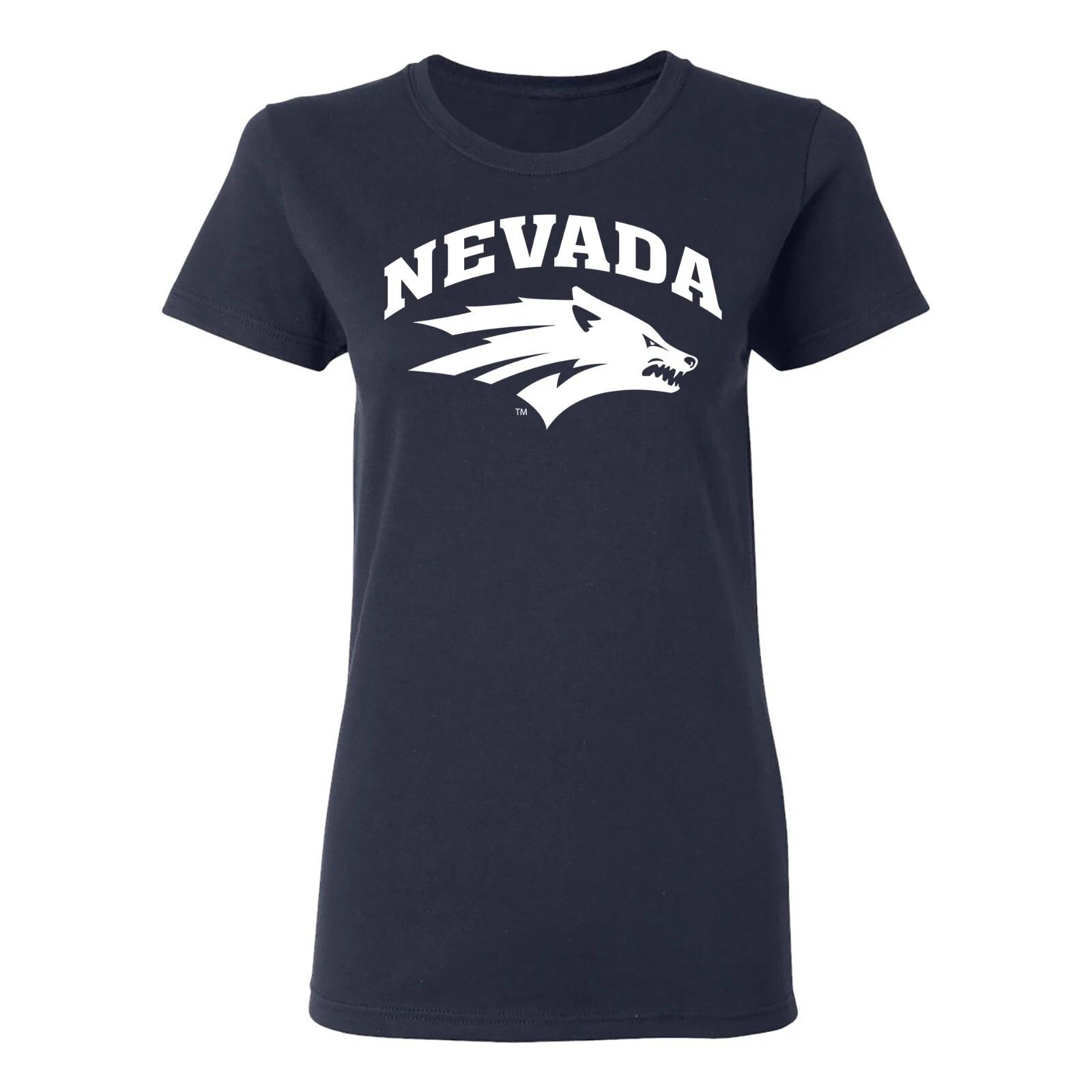 University of Nevada Wolf Pack Arch Logo Women s T-Shirt - Navy 3XL
