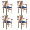 Day and Night - Day and Night Stackable Garden Chairs 4 Units Solid Teak Wood with Cushions