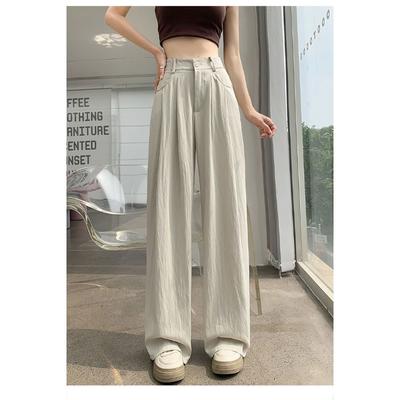 Geknitterte Eisseide Baumwolle Leinen Weitbeinige Hose für Damen Im Sommer Hohe Taille Hängende Anzughose Japanischer Lässiger Stil Yamamoto Hose Draußen