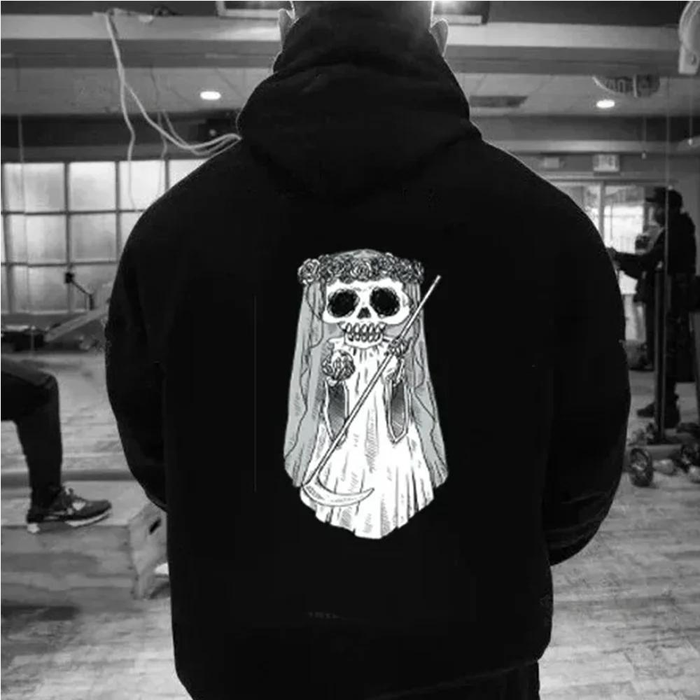 Unisex Santa Claus Death Hooded Sweatshirt Printed Sportswear Essential Autumn Winter Novelty Jersey for Men And Women moto